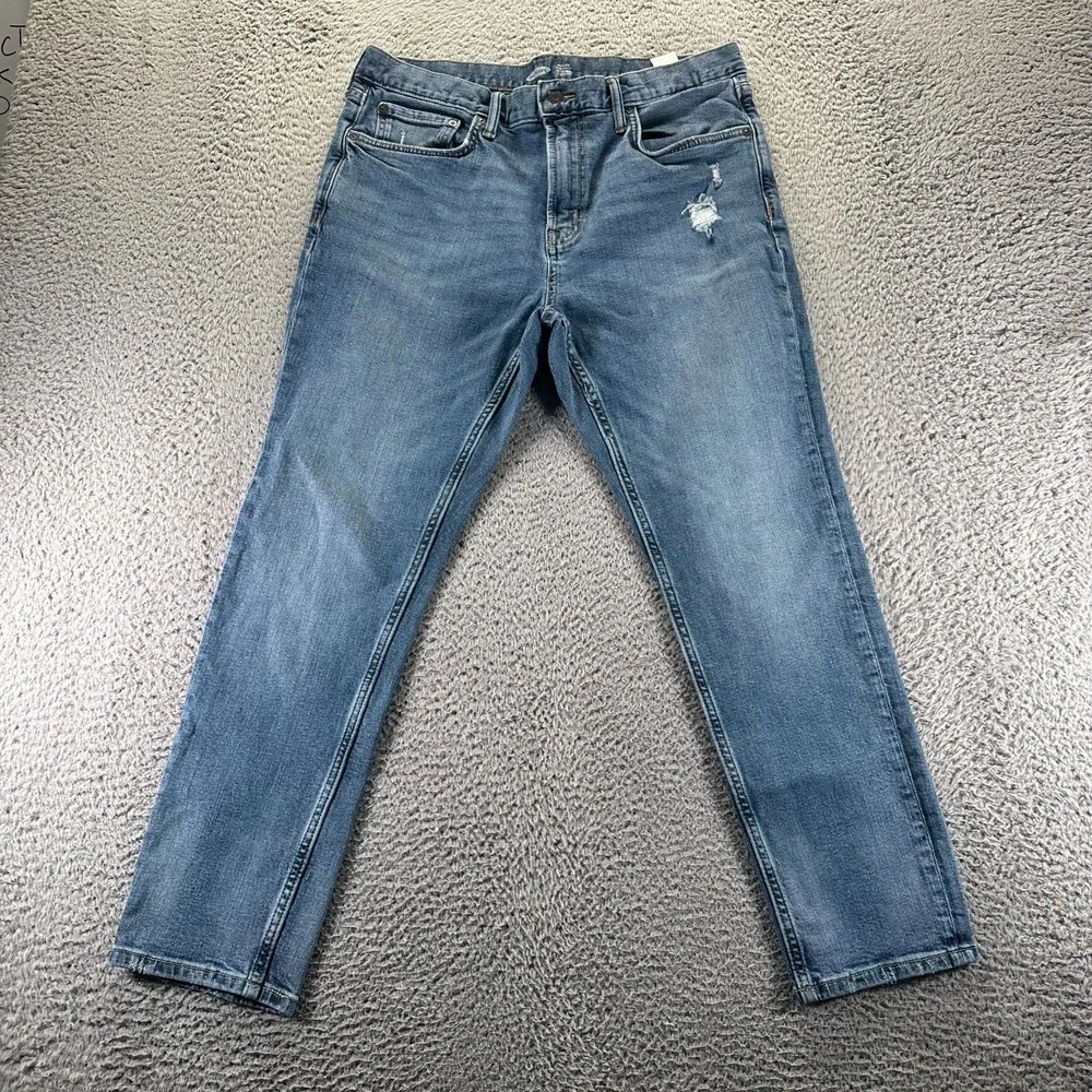 Old Navy‎ Built-In-Flex Jeans Mens 34x29 Blue Cotton Tapered Leg Faded Relaxed